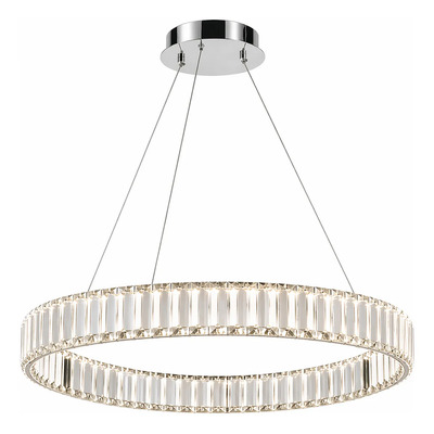  Colgante Cristal Cromo 60cm Moderno Ldf40030-c Luz Desing Cromo