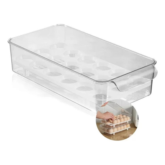 Caja Organizadora De 18 Huevos Para El Refrigerador 30x16cm