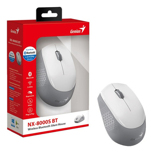 Mouse inalámbrico Genius  NX-8000S BT blanco