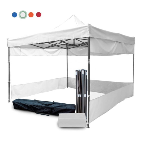 Toldo Carpa Plegable Lona 3x3 M Con Pared Transparente Bolsa