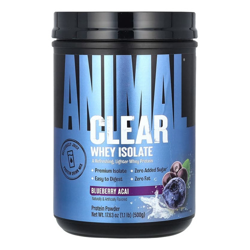 Proteina Animal Clear Whey Isolate 500g Sabor Blueberry Acai