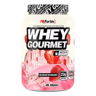 Whey Protein Gourmet 900g - Fn Forbis - Proteina Sabor Milkshake De Morango