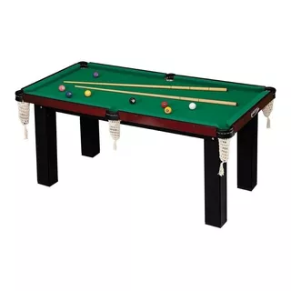 Mesa De Bilhar Klopf 1035 De 1.79m X 0.95m X 0.78m Cor Preto Com Superfície De Jogo De Mdf, Tecido Verde De Poliéster E Redes De Cor Branco