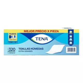 Toalla Humeda Extra Grande 320 Piezas Tena