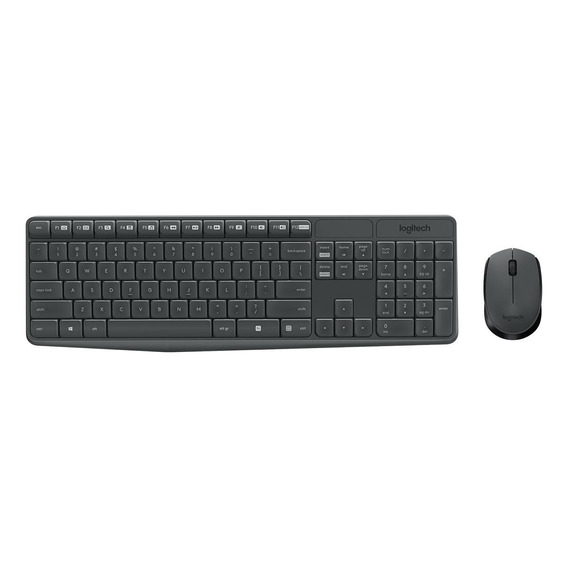 Kit de teclado y mouse inalámbrico Logitech MK235 en español color negro