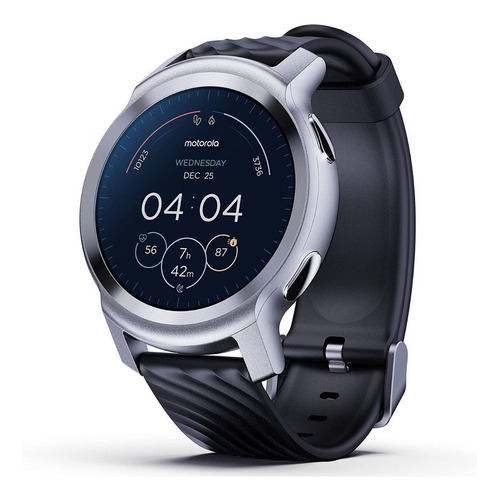 Smartwatch Motorola Moto Watch 100 1.3" caja 42mm de  aluminio  gris, malla  negra de  silicona