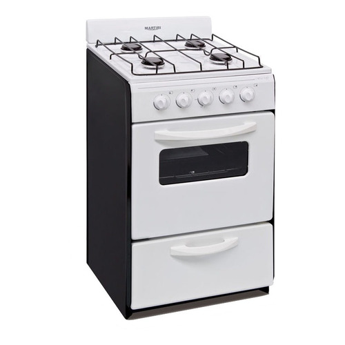 Cocina Martiri New Lujo a gas 4 hornallas  blanca puerta con visor