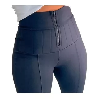 Calça Legging Lipo Feminina Cintura Alta Com Zíper