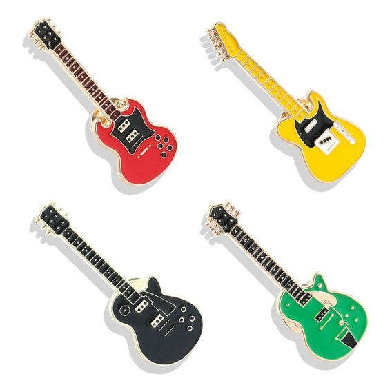 4 Broches Esmaltados Vintage Para Guitarra Eléctrica Music I