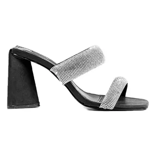 Tacon Tiras De Brillo Elegante 8cm Para Mujer Walki Anapaula