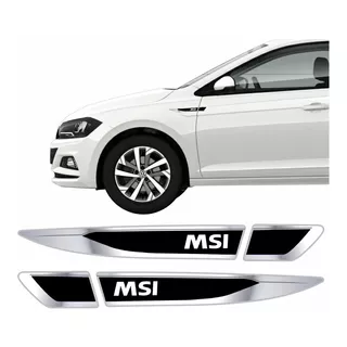 Aplique Adesivo Lateral Volkswagen Polo Msi Cromado Res44