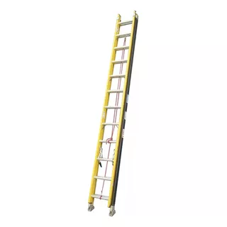 Escalera Colisa 24 Escalon Fibra De Vidrio Lh-2267 Color Amarillo