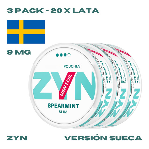 3pack - Zyn | 9mg | 20 Pzas | Slim | Spearmint