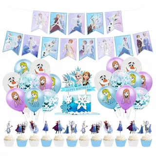 Set Decoración De Cumpleaños Temática Princesa Del Hielo 