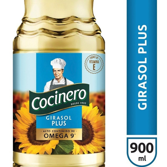 Aceite De Girasol Plus Cocinero Omega 9 Vitamina E 900ml