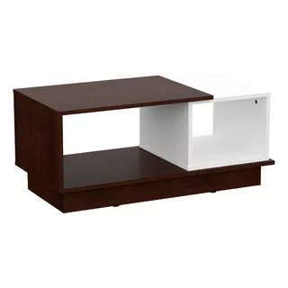 Mesa De Centro Ratona Milenial 90 X 45 X 39 Mosconi Color Tabaco - Blanco