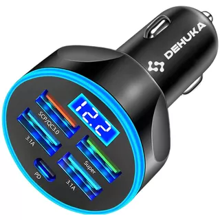 Cargador Auto Universal X5 Usb Carga Rapida Compatible Con iPhone Android Tablet 12v-32v Dehuika