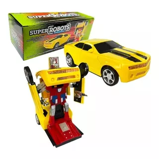 Carrinho Camaro Transformers Vira Robô Luz Som Bate Volta Am