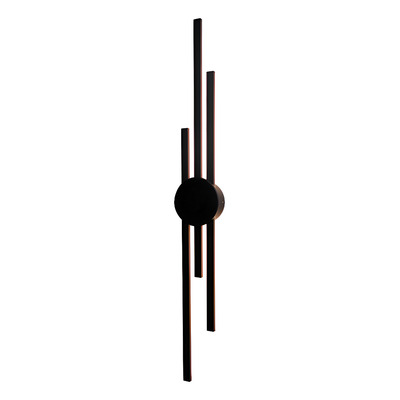 Aplique Pared Lineal Triple Led Negro L7932 92cm Mks