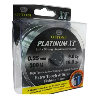 Linha Mono. Platinum Xt 0,35mm 270m 15.6kg Super Resistente