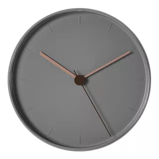 Reloj De Pared Gris / Rosa 25 Cm Silencioso
