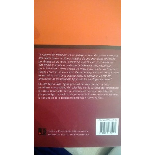 Libro La Guerra Del Paraguay De Jose Maria Rosa