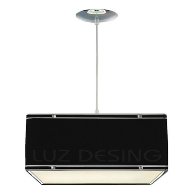Colgante 2 Luces Cuadrado Con Cromo Deco Apto Led Negro