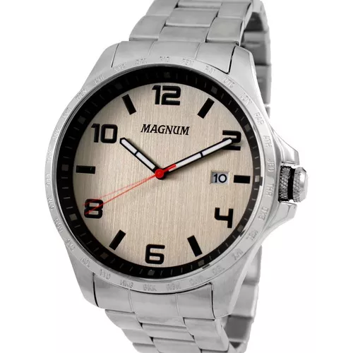 Relogio masculino magnum ma31355t prata