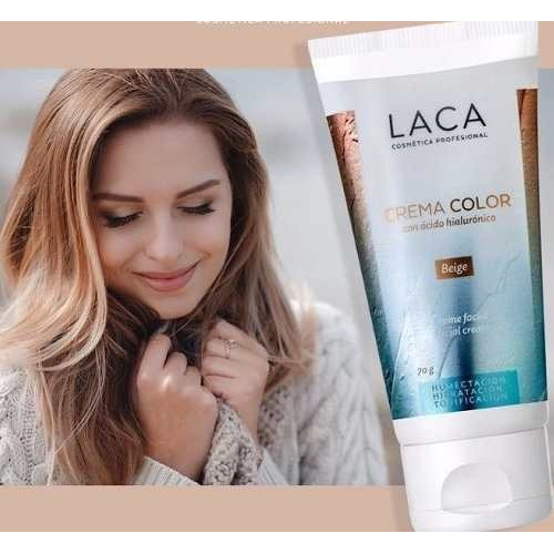 Crema Color con Ácido Hialurónico Laca Hidratación/Humectación/Tonificación para todo tipo de piel de 70mL