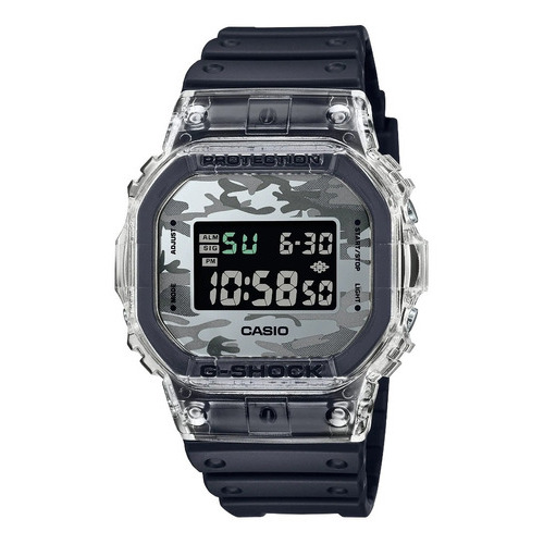 Reloj Casio G-shock Dw-5600skc-1 Original Para Hombre Color de la correa Negro Color del bisel Transparente Color del fondo Camuflaje