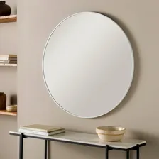 Espejo Redondo Circular 50 Cm Deco Marco Blanco