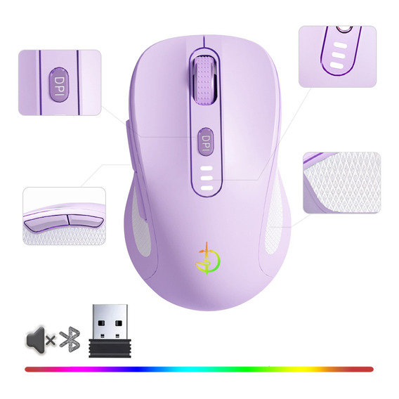 Mouse Inalámbrico Bluetooth Recargable Ergonomía 2.4g 4modos