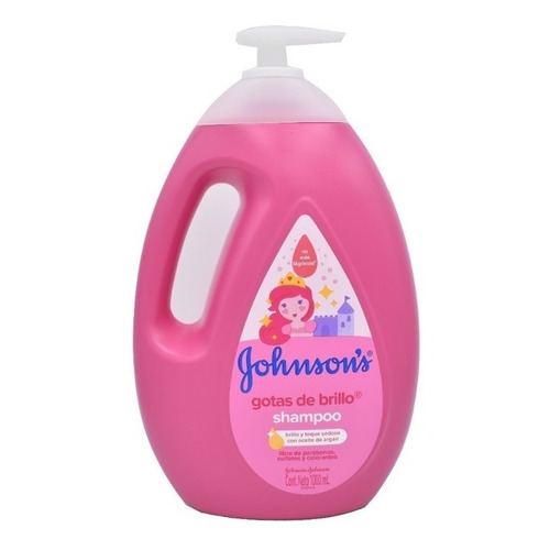 Shampoo Johnson's Baby Gotas de Brillo de aceite de argán en dosificador de 1L por 1 unidad
