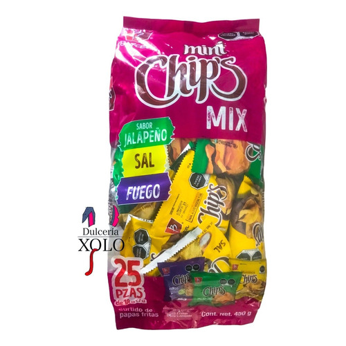 Frituras Mini Chips Mix Barcel 25pz De 18g C/u