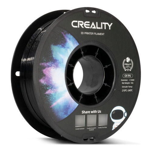 Filamento 3D CR-TPU Creality de 1.75mm y 1kg negro