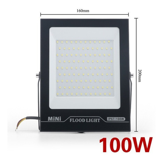 Foco Mini Proyector Led 100w  Smd Ip67 / Certificación Sec Color de la carcasa Negro Color de la luz Blanco cálido