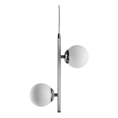 Colgante 6 Luces Elyn Diseño Cromo Globo Opal Apto Led Deco