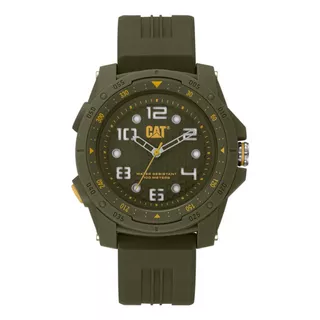 Reloj Caterpillar Hombre Aperture Sumergible Silicona Color De La Malla Verde-verde