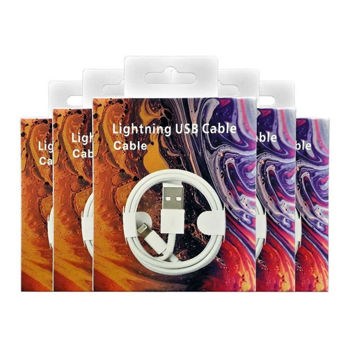 Cable Cargador Lightning Para iPhone 6/7/8/x/xs/11 100cm Color Blanco