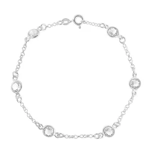 Bracelete Pulseira Feminina Pedra Ponto De Luz Prata 925