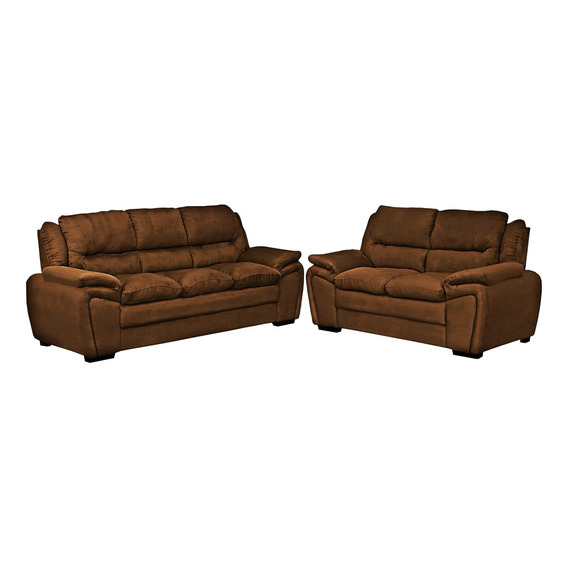 Sillones Juego De Living 3+2 Cuerpos Comedor Marron Georgia