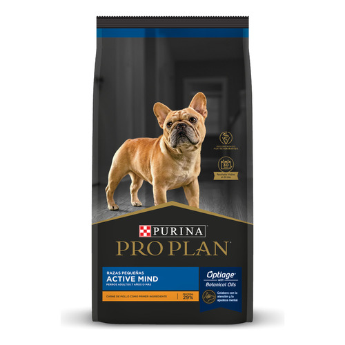 Alimento Pro Plan OptiAge Active Mind 7+ para perro senior de raza pequeña sabor pollo y arroz en bolsa de 7.5kg