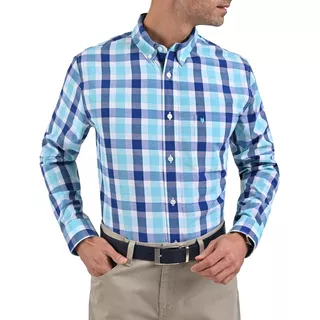 Camisa Yale Manga Larga Cuadros Con Botton Down Classic Fit