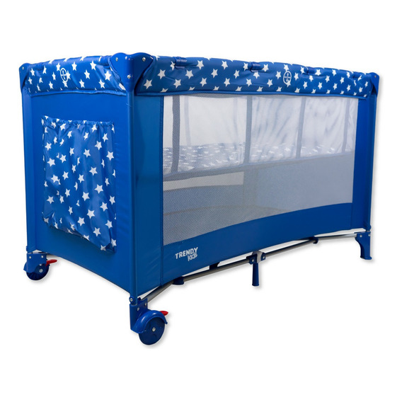 Cuna Corral Para Bebé Trendy Kids K800 Mini Plegable Color Azul