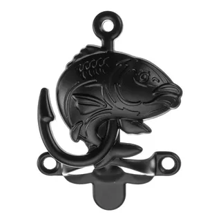 Abridor De Garrafa Peixe Metal 2 Peças Pescaria Anzol Cor Preto Fosco