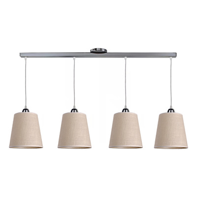 Lampara Colgante 4 Luces Moderno Arpillera Apto Led