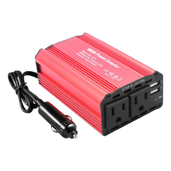 300w Inversor De Corriente Coche Para Suv 12v 2 Ca Y 2 Usb