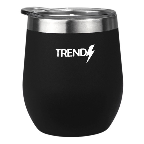 Mate Térmico Acero Inoxidable Trendy Con Tapa 280 Ml Tereré Color Negro 16266 Liso