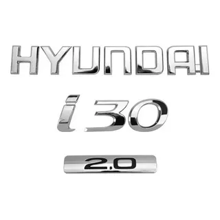 Emblema Nome I30 2.0 Hyundai Letreiro Cromado