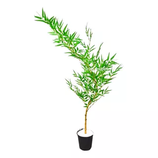 Planta Artificial Bambu Mossô Da Sorte Com Vaso De Apoio